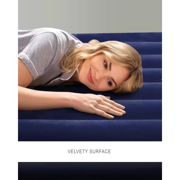 INTEX 64758E DuraBeam Standard Downy Air Mattress FiberTech Full Size 10in Bed Height 600lb Weight Capacity Pump Sold SeparatelyQueen