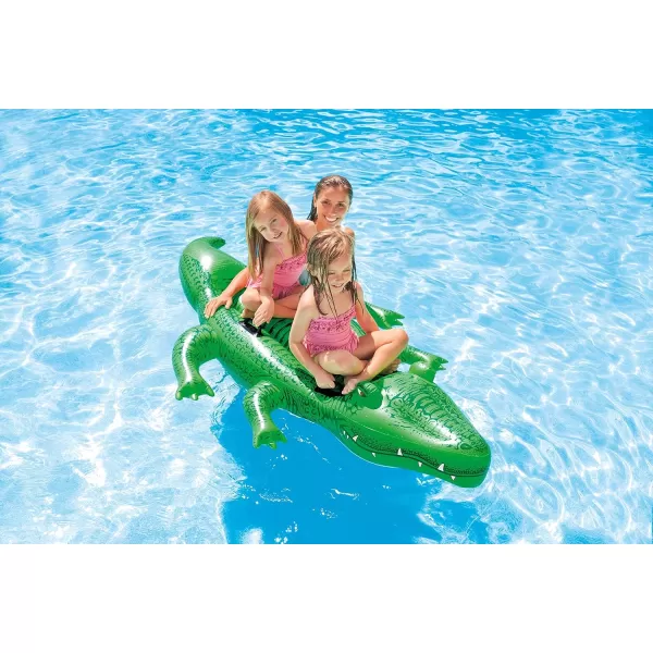INTEX Giant Gator Inflatable Pool Float Animal Pool Toy for Kids  2 HeavyDuty Handles  176lb Weight Capacity  80quot x 45quot  for Ages 3