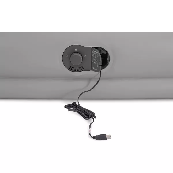Intex 64114E DuraBeam Standard Prestige Air Mattress FiberTech  Queen Size  Builtin USB Electric Pump  12in Bed Height  600lb Weight CapacityMidRise Airbed