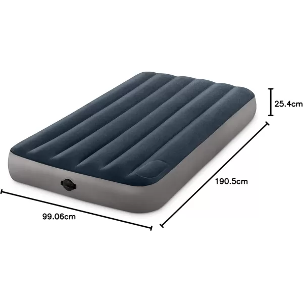Intex 64781E DuraBeam Standard SingleHigh Air Mattress FiberTech  Twin Size  2Step Pump  10in Bed Height  300lb Weight CapacityTwin