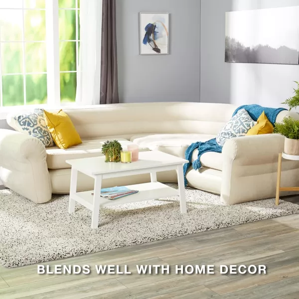 Intex 68575EP Inflatable Corner Sofa LShaped  Indoor Use  2in1 Valve  880lb Weight Capacity  101 x 80 x 30Tan