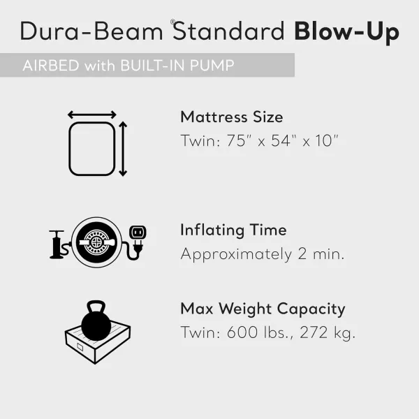 Intex DuraBeam Standard Pillow Rest Classic Air Mattress Series with Internal PumpFull