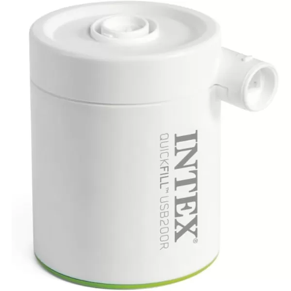 INTEX 66637E QuickFill USB Rechargeable Air Pump Inflatates and Deflates Air Mattresses  Includes 2 Interrconnecting Nozzles  Lightweight and Portable  200 LMin Air Flow  Indoor and Outdoor Use