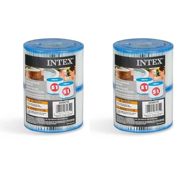 Intex 29001E PureSpa Type S1 Heavy Duty Easy Set Dacron Paper Hot Tub Spa Filter Replacement Cartridge for Various PureSpa Models 2 Pack2 Count Pack of 2