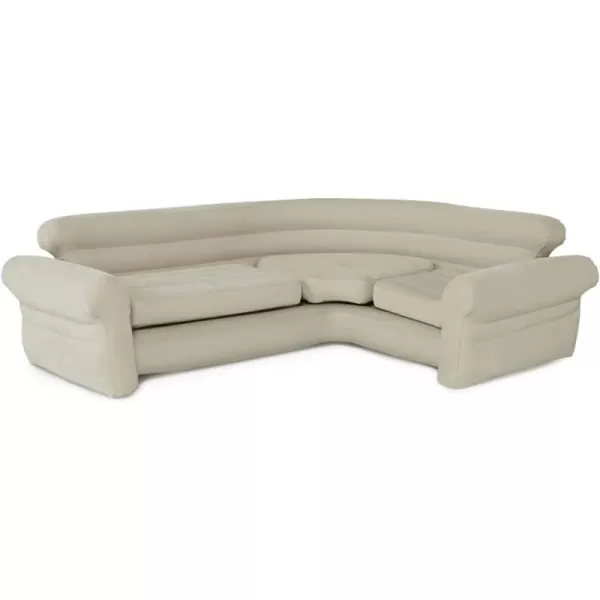 Intex 68575EP Inflatable Corner Sofa LShaped  Indoor Use  2in1 Valve  880lb Weight Capacity  101 x 80 x 30Tan