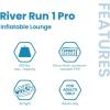 imageINTEX 56843EP River Run 1 Pro Inflatable Floating Lounge GoProPhone Mount  Builtin Cup Holder and Storage Compartment  Durable Grab Handles  EasytoUse Connectors  220lb Weight CapacityTeal