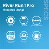 imageINTEX 56843EP River Run 1 Pro Inflatable Floating Lounge GoProPhone Mount  Builtin Cup Holder and Storage Compartment  Durable Grab Handles  EasytoUse Connectors  220lb Weight CapacityTeal