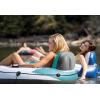 imageINTEX 56843EP River Run 1 Pro Inflatable Floating Lounge GoProPhone Mount  Builtin Cup Holder and Storage Compartment  Durable Grab Handles  EasytoUse Connectors  220lb Weight CapacityAqua