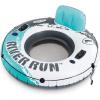imageINTEX 56843EP River Run 1 Pro Inflatable Floating Lounge GoProPhone Mount  Builtin Cup Holder and Storage Compartment  Durable Grab Handles  EasytoUse Connectors  220lb Weight CapacityAqua