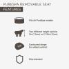 imageIntex 28502E PureSpa Slip Resisting Removable Countoured Inflatable Hot Tub Spa Seat Accessory with Adjustable Height for All PureSpa Models BeigeSpa Seat