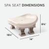 imageIntex 28502E PureSpa Slip Resisting Removable Countoured Inflatable Hot Tub Spa Seat Accessory with Adjustable Height for All PureSpa Models BeigeSpa Seat