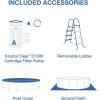 image:imageINTEX 26721MZ 14ft x 42in Prism Frame Clearview Premium Above Ground Pool Set Includes 1000 GPH Krystal Clear Cartridge Filter Pump  3357 Gallon Capacity  Age Grade 614 x 42
