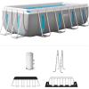 image:imageINTEX 26721MZ 14ft x 42in Prism Frame Clearview Premium Above Ground Pool Set Includes 1000 GPH Krystal Clear Cartridge Filter Pump  3357 Gallon Capacity  Age Grade 613 x 65 x 48