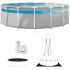 image:imageINTEX 26721MZ 14ft x 42in Prism Frame Clearview Premium Above Ground Pool Set Includes 1000 GPH Krystal Clear Cartridge Filter Pump  3357 Gallon Capacity  Age Grade 616 x 48