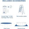 image:imageINTEX 26725EP Prism Frame Above Ground Swimming Pool Set 15ft x 48in  Includes 1000 GPH Cartridge Filter Pump  Removable Ladder  Pool Cover  Ground Cloth