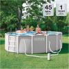 image:imageINTEX 26725EP Prism Frame Above Ground Swimming Pool Set 15ft x 48in  Includes 1000 GPH Cartridge Filter Pump  Removable Ladder  Pool Cover  Ground Cloth