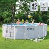 image:imageINTEX 26745EP 16Ft X 48In Chevron Prism Frame Premium Above Ground Swimming Pool Set with Filter Pump Removable Ladder Ground Cloth Pool Cover