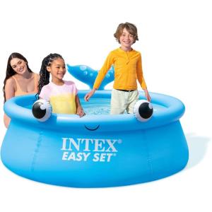 image:imageINTEX 26102EH Jolly Whale Easy Set Inflatable Swimming Pool 6ft x 20in  PunctureResistant Material  Quick Inflation  232 Gallon Capacity  16in Water Depth