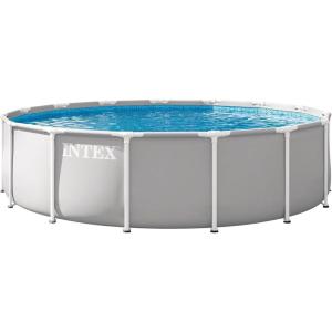 image:imageINTEX 26731EP Prism Frame Above Ground Swimming Pool Set 18ft x 48in  Includes 1500 GPH Cartridge Filter Pump  Removable Ladder  Pool Cover  Ground Cloth15 x 42