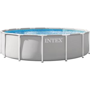 image:imageINTEX 26731EP Prism Frame Above Ground Swimming Pool Set 18ft x 48in  Includes 1500 GPH Cartridge Filter Pump  Removable Ladder  Pool Cover  Ground Cloth14 x 42