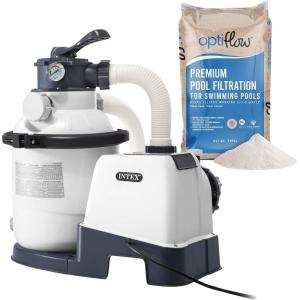 image:imageIntex 26651EG Krystal Clear 3000 GPH Sand Filter Pump for Above Ground Pools Bundled with OptiFlow 3 Pack Premium Pure Silica Filter Sand 50 lb Bags1 500 GPH