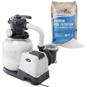 image:imageIntex 26651EG Krystal Clear 3000 GPH Sand Filter Pump for Above Ground Pools Bundled with OptiFlow 3 Pack Premium Pure Silica Filter Sand 50 lb Bags2 100 GPH