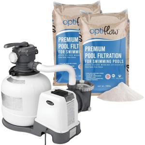 image:imageIntex 26651EG Krystal Clear 3000 GPH Sand Filter Pump for Above Ground Pools Bundled with OptiFlow 3 Pack Premium Pure Silica Filter Sand 50 lb Bags2 800 GPH