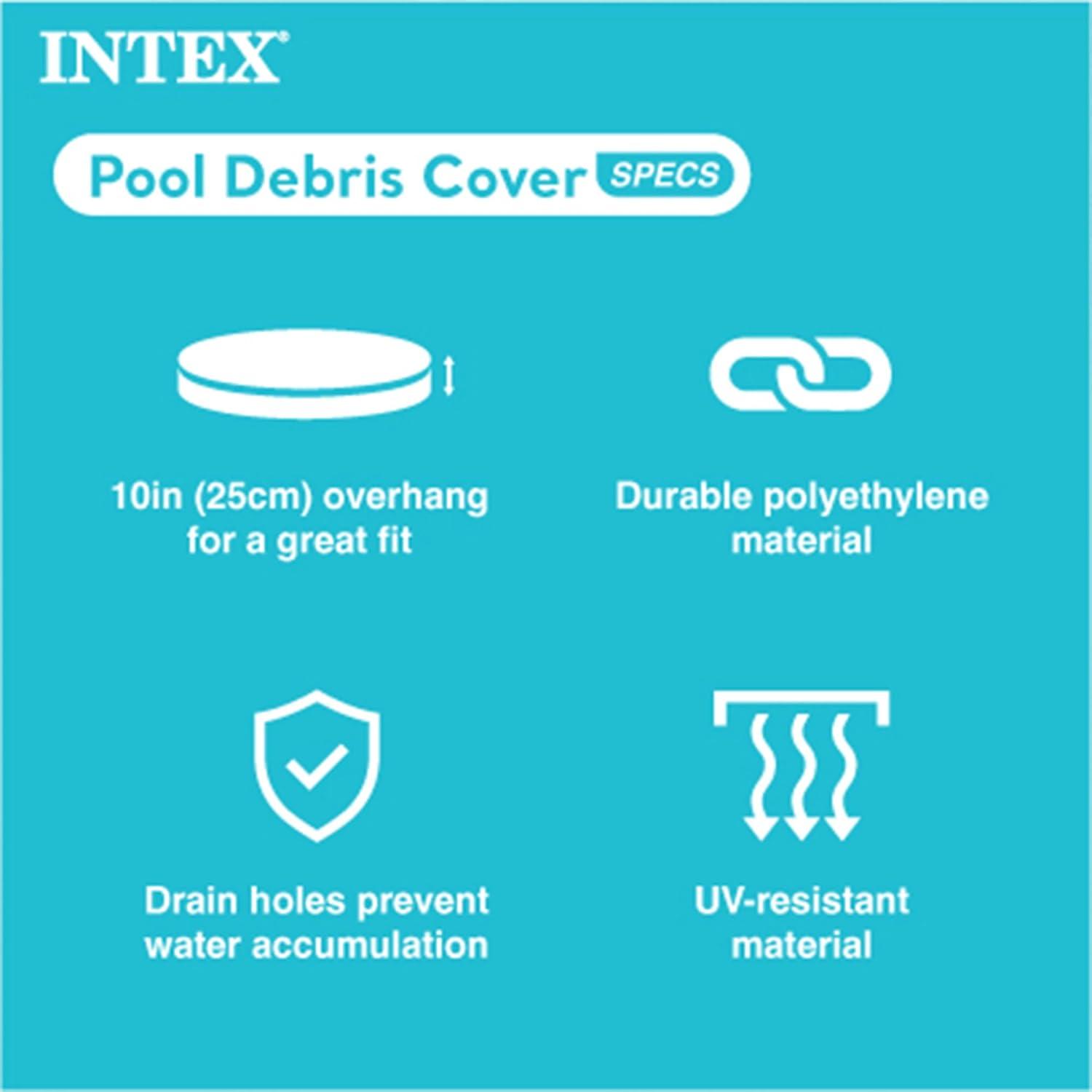 image:imageIntex 10 Foot Round Pool Cover and Filter Cartridge with Instructional Digital Video Disc for Setup and Liner for Outdoor Use Blue