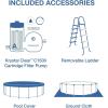 image:imageINTEX 26741EP Prism Frame Above Ground Swimming Pool Set 15ft x 48in  Includes 1000 GPH Cartridge Filter Pump  Removable Ladder  Pool Cover  Ground Cloth18 x 48