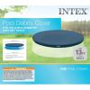 image:imageIntex 28026E UV Resistant Deluxe Debris Pool Cover for 13Foot Intex Easy Set Above Ground Swimming Pool Vinyl Round Cover with Drain Holes and Nylon TieDown Ropes Blue