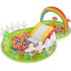 image:imageIntex 57183EP 101 Inch Swim Center Shootin Hoops Inflatable Family Swimming Pool BlueMulticolor