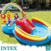 image:imageIntex 57183EP 101 Inch Swim Center Shootin Hoops Inflatable Family Swimming Pool BlueMulticolor