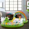 image:imageIntex 57183EP 101 Inch Swim Center Shootin Hoops Inflatable Family Swimming Pool BlueMulticolor