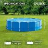 image:imageIntex Metal Frame 10 x 30 Round Outdoor Swimming Pool Set with 330 GPH Filter Pump Maintenance Kit Cover and Filter Cartridges 6 Pack