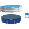 image:imageIntex 10 Foot Round Pool Cover and Filter Cartridge with Instructional Digital Video Disc for Setup and Liner for Outdoor Use Blue