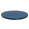 image:imageIntex 28026E UV Resistant Deluxe Debris Pool Cover for 13Foot Intex Easy Set Above Ground Swimming Pool Vinyl Round Cover with Drain Holes and Nylon TieDown Ropes Blue
