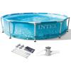 image:imageIntex 28207EH 10 Feet x 30 Inch Metal Frame Outdoor Backyard Above Ground Circular Beachside Swimming Pool with Filter Pump and Protective Canopy
