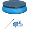 image:imageIntex Swimming Pool Kit wVacuum Skimmer Pole amp Debris Round Cover Tarp