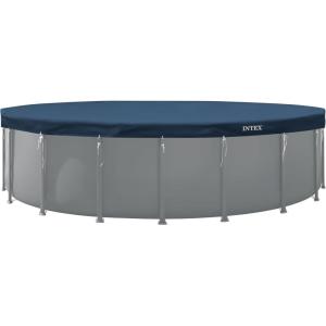 image:imageINTEX 28091E 24ft X 8in Round AllSeason Deluxe Pool Cover for 24ft Round Frame Above Ground Pools with Secure RopeTie and PreDrilled Drain Holes20Foot