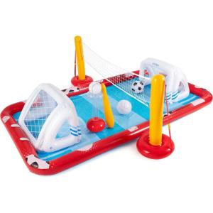 image:imageIntex 57183EP 101 Inch Swim Center Shootin Hoops Inflatable Family Swimming Pool BlueMulti
