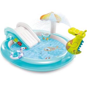 image:imageIntex 57183EP 101 Inch Swim Center Shootin Hoops Inflatable Family Swimming Pool BlueMulticolor