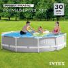 image:imageINTEX 26701EH Prism Frame Above Ground Swimming Pool Set 10ft x 30in  Includes 330 GPH Filter Pump  Removable Pool Ladder