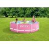 image:imageINTEX 28291EH Metal Frame Above Ground Swimming Pool Set 8ft x 30in  Includes 330 GPH Cartridge Filter Pump  PunctureResistant Material  Rust Resistant  751 Gallon Capacity  Pink