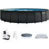 image:imageINTEX Ultra XTR 22 ft x 48 in Above Ground Pool Set Round Swimming Pool with Steel Frame 2100 GPH Sand Filter Pump Ladder Cover amp Ground ClothUpdated Packaging