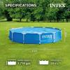 image:imageIntex 12 Foot by 30 Inch Framed Above Ground Swimming Pool with 42 Inch Tall Ladder Maintenance Kit Vacuum Skimmer and Secure Vinyl Pool Cover