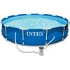 image:imageIntex 12 Foot by 30 Inch Framed Above Ground Swimming Pool with 42 Inch Tall Ladder Maintenance Kit Vacuum Skimmer and Secure Vinyl Pool Cover