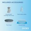 image:imageIntex 15ft x 48in Above Ground Frame Swimming Pool Set with 120V 1000 GPH Pump Filter Pump Cartridges Ground Cloth and Debris Cover