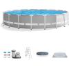 image:imageIntex 20ft x 52in Outdoor Prism Frame Above Ground Swimming Pool Set with Cartridge Filter Pump 2 Lounger Float Chairs and Inflatable Cooler with Lid