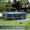 image:imageIntex 26325EH Ultra XTR 16ft x 48in Above Ground Swimming Pool Set with Sand Filter Pump Inflatable Lounge Pool Recliners 2Pack and Inflatable Beverage Cooler