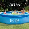 image:imageIntex Easy Set 10 Foot x 30 Inch Above Ground Inflatable Round Swimming Pool with 30 Gauge 3 Ply Side Walls and Drain Plug Blue